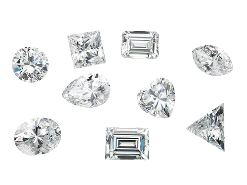 Collection de diamants taillés - brillant, princesse, coussin, poire, marquise - EPO Gold Paris